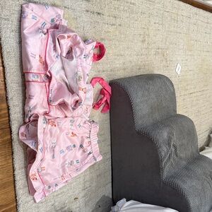 Peach Love California Pink Nutcracker Print Satin Pajama Set